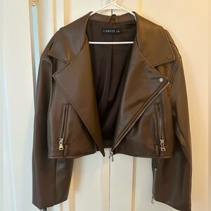 Lioness size M brown leather jacket
